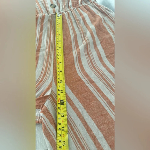 J Jason Wu Striped Linen Button Front Jumpsuit Terracotta Relaxed Comfy Small - Picture 10 of 13